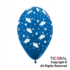 GLOBO SEMPERTEX R12 INF METAL AZUL GRADUADCION SURTIDO x 50